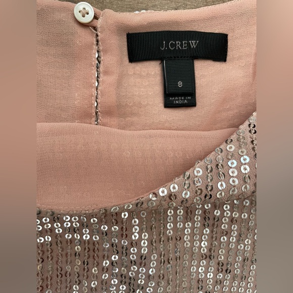 J Crew - Women’s Size 8 Sequin Cap Sleeve Pink Blush Blouse - Picture 11 of 15